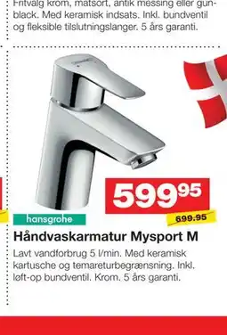 Bauhaus Håndvaskarmatur Mysport M tilbud
