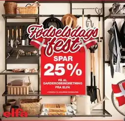 Bauhaus SPAR 25% PÅ AL GARDEROBEINDRETNING FRA ELFA tilbud