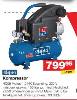 Bauhaus scheppach Kompressor tilbud