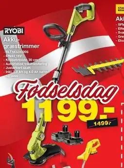 Bauhaus RYOBI Akku-græstrimmer tilbud