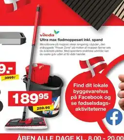 Bauhaus Ultra max fladmoppesæt inkl. spand tilbud