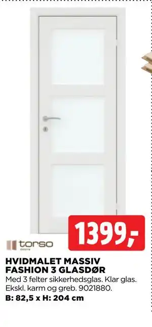 jem & fix HVIDMALET MASSIV FASHION 3 GLASDØR tilbud