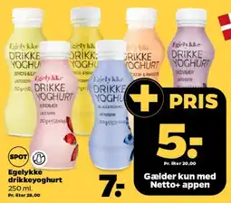 Netto Egelykke drikkeyoghurt tilbud