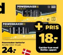 Netto Powermaker-batterier tilbud
