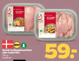 Netto Dansk kyllingebrystfilet eller inderfilet tilbud