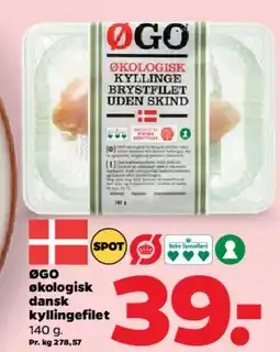 Netto ØGO økologisk dansk kyllingefilet tilbud