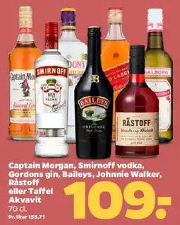 Netto Spiritus‑udvalg (f.eks. Captain Morgan, Smirnoff mv.) tilbud
