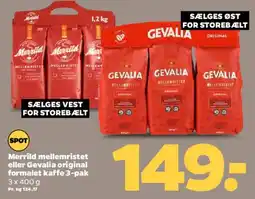 Netto Merrild / Gevalia formalet kaffe 3-pak tilbud