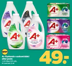 Netto A+ flydende vaskemiddel eller pods tilbud