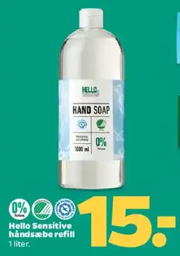 Netto Hello Sensitive håndsæbe tilbud