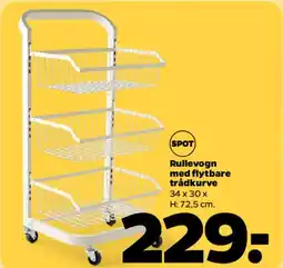 Netto Rullevogn med flytbare trådkurve tilbud