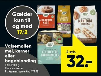 Bilka Valsemøllen mel, kerner eller bageblanding tilbud