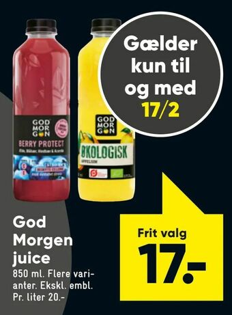 Bilka God Morgen juice tilbud