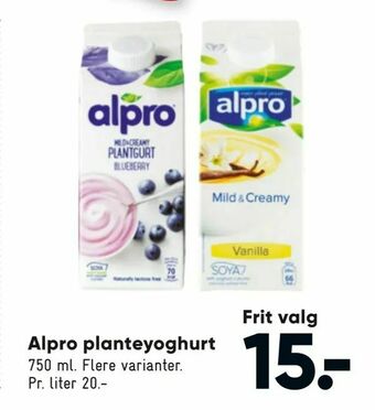 Bilka Alpro planteyoghurt tilbud