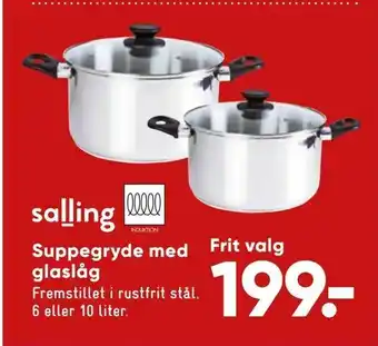 Suppegryde med glaslåg