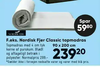 Bilka Nordisk Fjer Classic topmadras tilbud