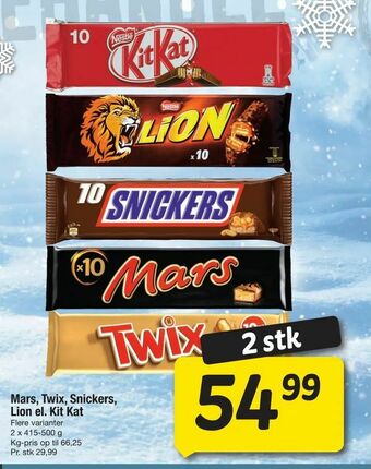 Fakta Tyskland Mars, Twix, Snickers, Lion el. Kit Kat tilbud