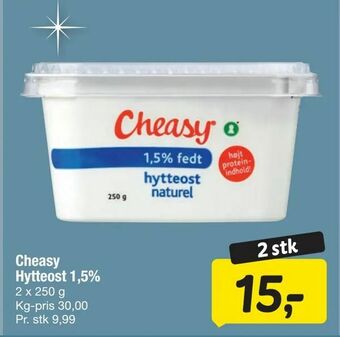 Fakta Tyskland Cheasy Hytteost 1,5% tilbud
