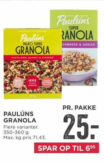 MENY Paulúns granola tilbud