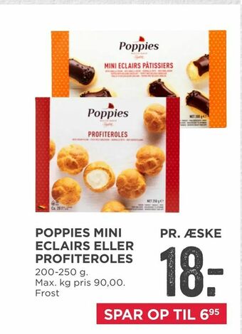 MENY Poppies mini eclairs eller profiteroles tilbud