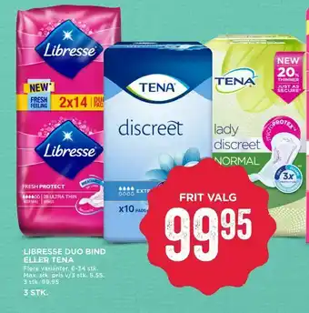 MENY Libresse duo bind eller tena tilbud