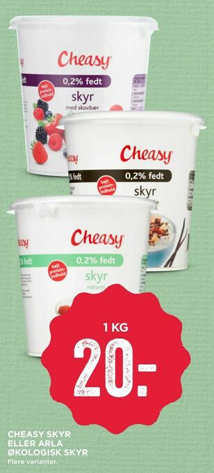 MENY Cheasy skyr eller arla økologisk skyr tilbud