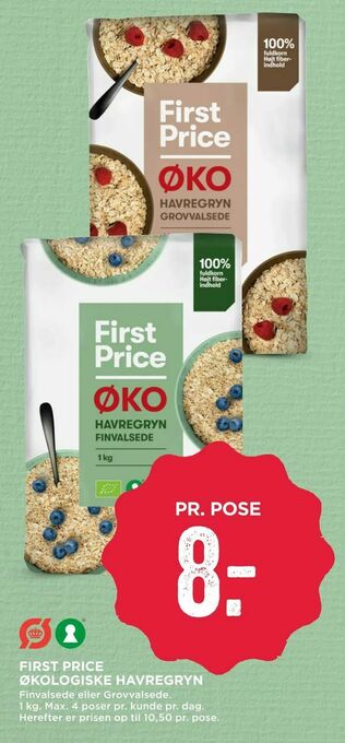 MENY First price økologiske havregryn tilbud