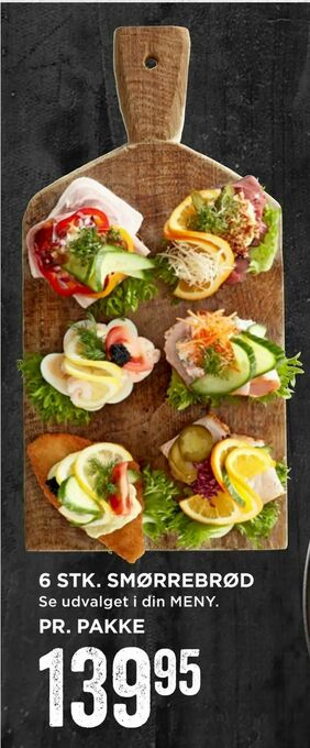 MENY 6 stk. smørrebrød tilbud