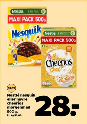 Netto Nestlé nesquik eller havre cheerios morgenmad tilbud