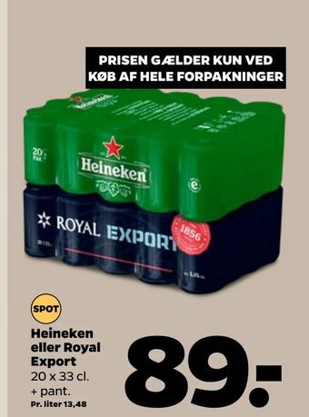 Netto Heineken eller Royal Export tilbud