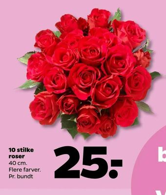 Netto 10 stilke roser tilbud
