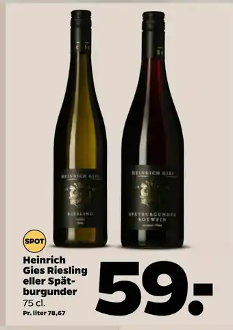 Netto Heinrich Gies Riesling eller Spät burgunder tilbud