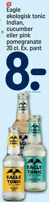 REMA 1000 Eagle økologisk tonic Indian, cucumber eller pink pomegranate 20 cl. tilbud