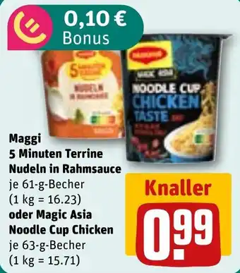 REWE DE Maggi 5 Minuten Terrine Nudeln in Rahmsauce tilbud