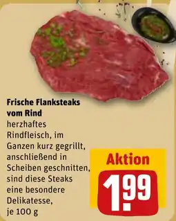 REWE DE Frische Flanksteaks vom Rind tilbud