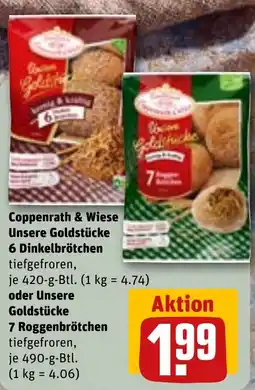 REWE DE Coppenrath & Wiese Unsere Goldstücke Dinkelbrötchen tilbud