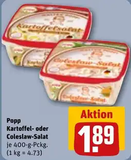 REWE DE Popp Kartoffel- oder Coleslaw-Salat tilbud