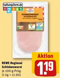 REWE DE REWE Regional Schinkenwurst tilbud