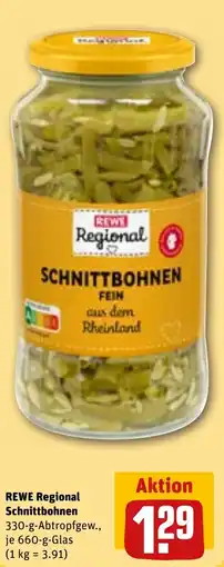 REWE DE REWE Regional Schnittbohnen tilbud