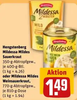 REWE DE Hengstenberg Mildessa Mildes Sauerkraut tilbud