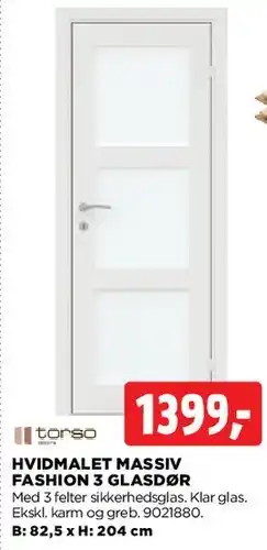 jem & fix HVIDMALET MASSIV FASHION 3 GLASDØR tilbud