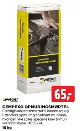 jem & fix Cempexo opmuringsmørtel tilbud