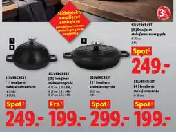 Lidl SILVERCREST - Emaljeret støbejernsgryder, brødform og pande tilbud