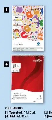 Lidl Tegneblok / blok A4, 80 ark tilbud