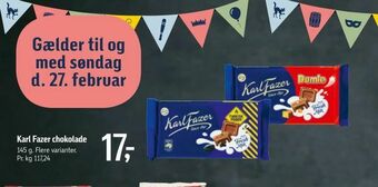 Føtex Karl Fazer chokolade tilbud