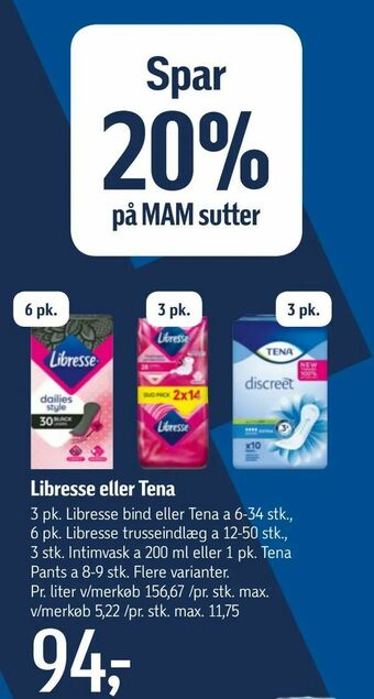 Føtex Libresse eller Tena tilbud