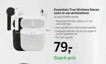 YouSee Essentials True Wireless Stereo semi-in-ear øretelefoner tilbud