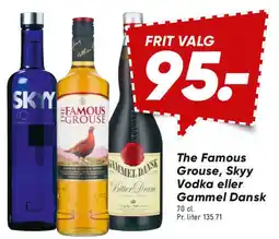 Bilka The Famous Grouse / Skyy Vodka / Gammel Dansk tilbud
