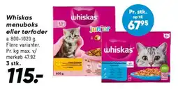 Bilka Whiskas menuboks eller tørfoder tilbud