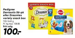 Bilka Pedigree Dentastix eller Dreamies variety snack box tilbud